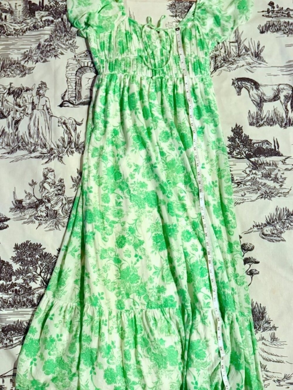 🌲 AMERICAN EAGLE Outfitters Floral Peasant Dress, Vibrant Color! - Picture 5 of 7